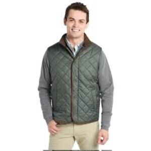 Peter Millar Essex Vest Men Green Quilted Puffer Zip Golf Preppy XL